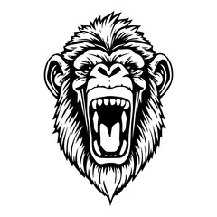 Fototapeta premium gorilla head sketch vector illustration