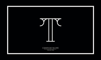 Alphabet letters T or TT logo monogram