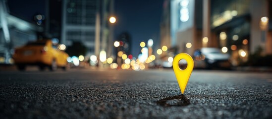 Night city street marker