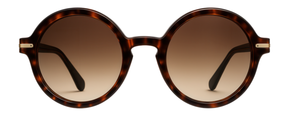 Round oversized sunglasses with tortoiseshell acetate frames