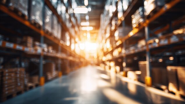 Warehouse interior, blurred perspective (1)