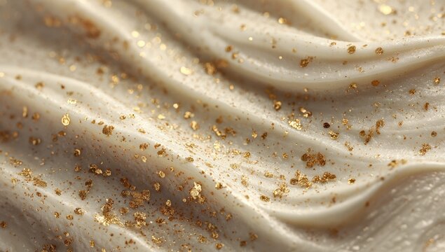 Cream texture with gold flecks.  Close-up view