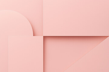 A minimalist abstract background with overlapping geometric shapes in a soft, dusty pink hue, creating a gentle and elegant visual with a sense of depth.