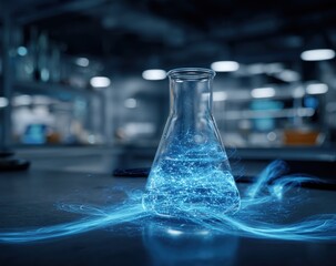 Science flask in a lab