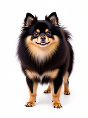 Obraz premium a smiling brown golden chocolate yellow black Pomeranian puppy dog
