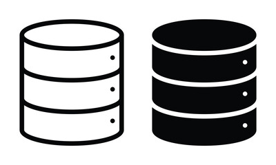 Database icon with outline and glyph style.