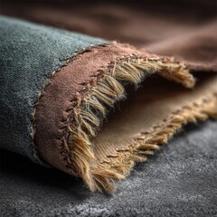 Close-up of textured rug with fringe