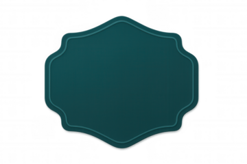 Translucent teal label featuring sleek design, enhancing graphic layouts with minimalist sophistication