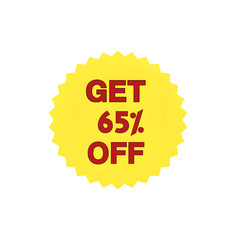 65% Off Discount Sticker transparent
