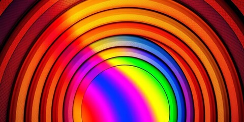 Naklejka premium Vibrant concentric arches forming a stylized rainbow , multicolor, bold