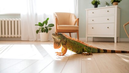Lizard in a bright home
