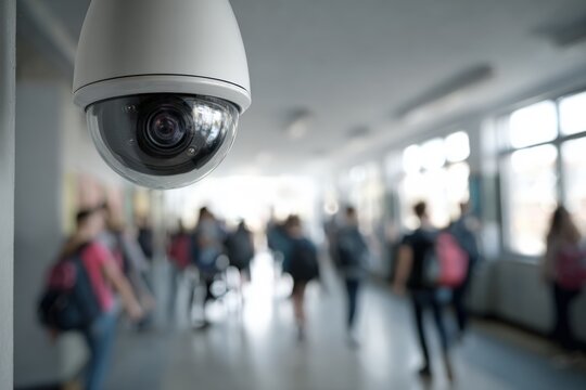 Security camera in a school hallway (2)