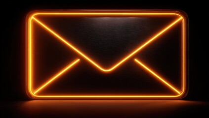 Illuminated neon email icon