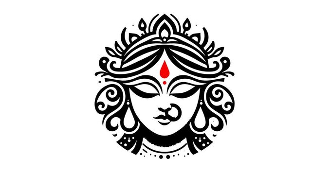 Elegant goddess Durga face for festive Indian Hindu celebrations art