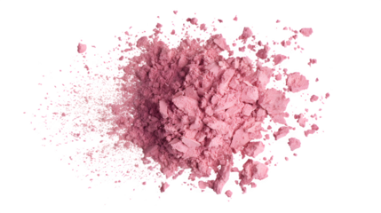 Pink powder splash, isolated on transparent background