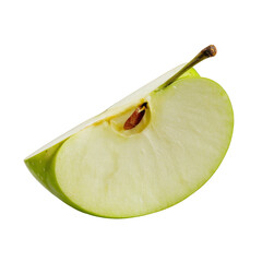 green apple slice on white background