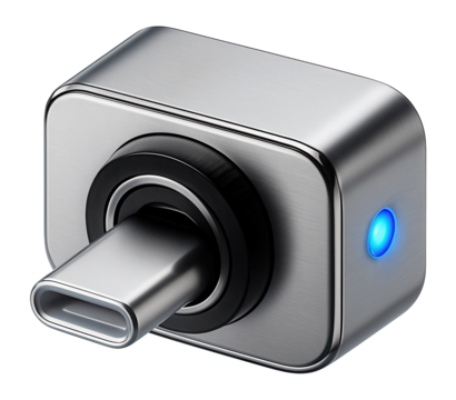 Magnetic USB-C adapter with LED indicator for laptop charging