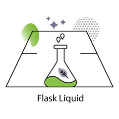 Laboratory Flask Liquid Chemistry Science Vector Illustration Icon Design Concept