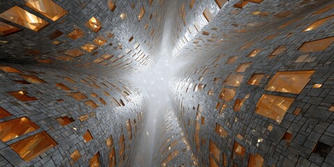 Intricate, glowing, stone-like structure