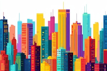 Colorful cityscape skyline (3)