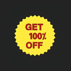 100% Off Discount Sticker