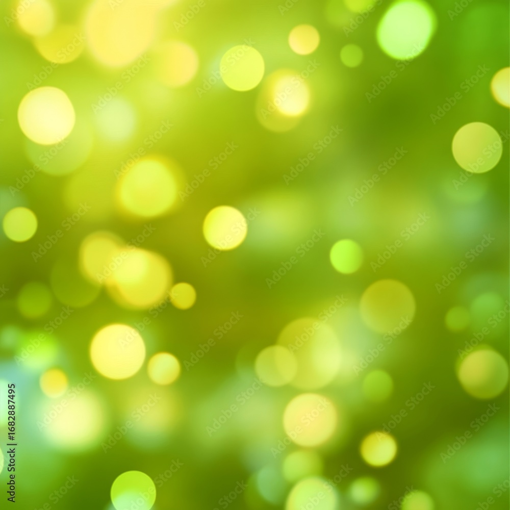 Poster soft blurred sunlight rays with vibrant spring colors and bokeh lights in nature background