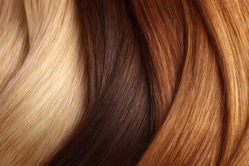 Colorful human hair strands