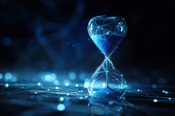 Abstract hourglass with digital network (1)