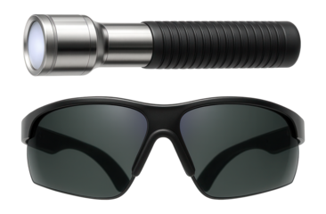 Leak detection kit with UV light and goggles for air conditioning systems.