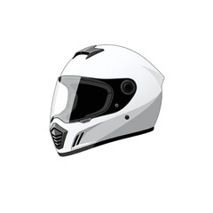 Fototapeta premium A modern 3D vector illustration of a full-face motorcycle helmet, perfect for concepts of transport, safety, and sports.