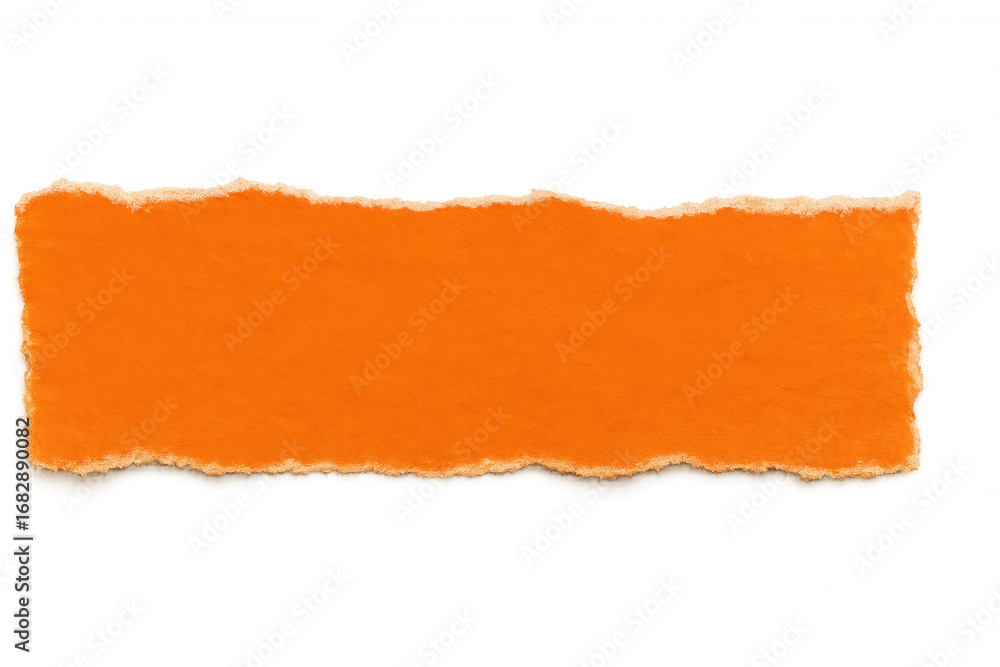 Aufkleber vibrant orange ripped paper fragment with a transparent background, perfect for adding a pop of colo