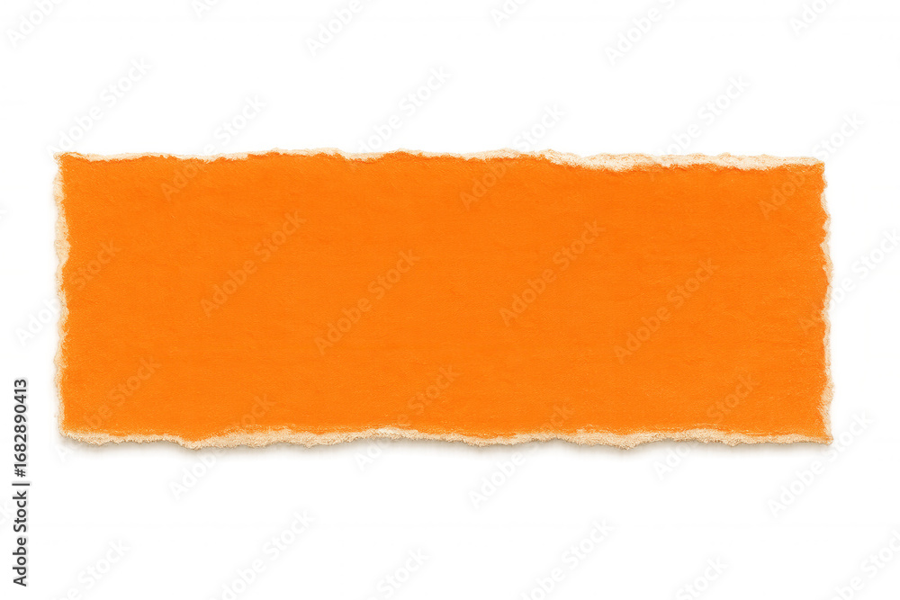 Poster orange ripped piece of paper with transparent background, creating a vibrant and textured design ele