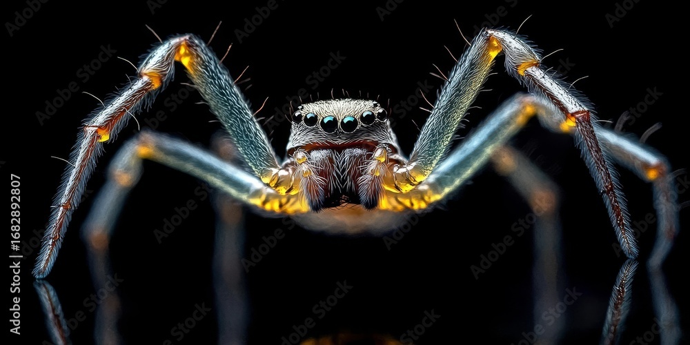 Aufkleber an up close intense image of insect leg anatomy shows fine segmentation on an object s glossy base.