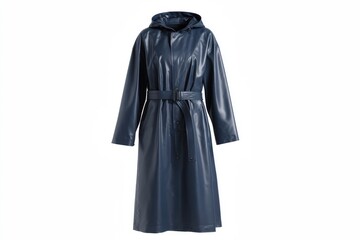 Navy blue faux leather coat
