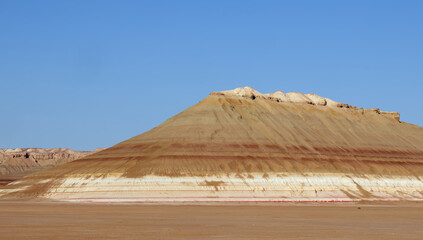 The colorful iron limestone formations of Kyzylkup, Kazakhstan