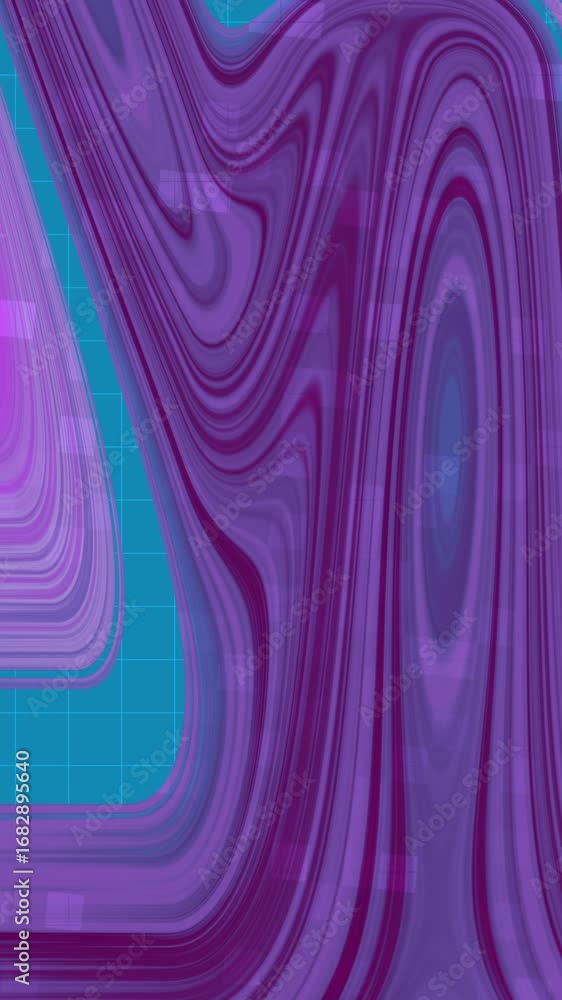 Aufkleber fluid purple and teal shapes morph and swirl dynamically against a subtle grid background. this capt