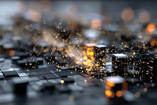 Abstract digital cityscape