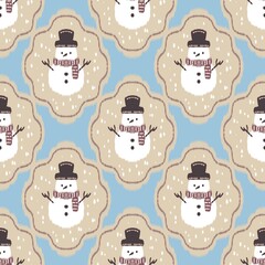 Christmas Ikat Seamless Pattern • Bohemian Textile Design • Fabric Texture • Digital Background for Print and Crafts