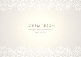 Elegant Botanical Frame with Subtle Beige Background
