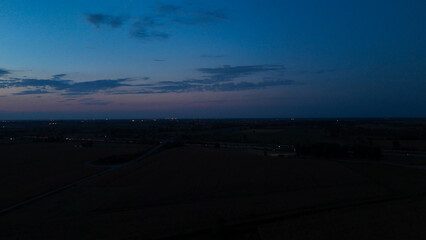 Captivating drone footage showcases the twilight beauty of Chiaravalle della Colomba Abbey in...