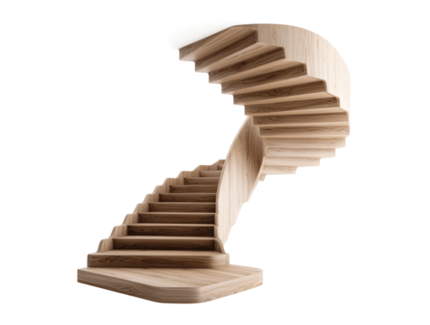 Wooden staircase Modern isolated on transparent background, Clipart png