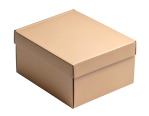 close up of a cardboard box on white background