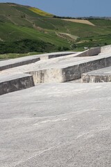 2023.06.18 Italia, Gibellina, evocative image of the "Cretto di Burri" work of environmental art
built on the ruins of Gibellina nel Belice in Sicily destroyed by the earthquake of 1968