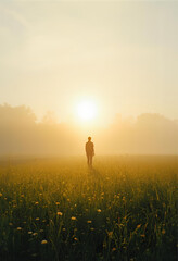 Silhouette man on the field