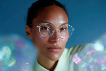 Scientist working with hologram, futuristic technology and augmented reality