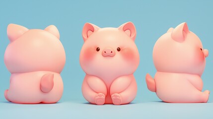 two pink pigs
