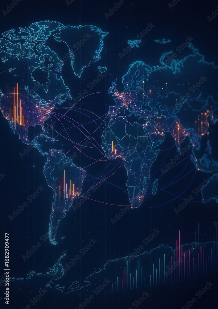 Aufkleber global connectivity data visualization