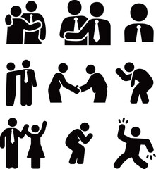 Vector illustration of diverse people in various social interactions and activities.