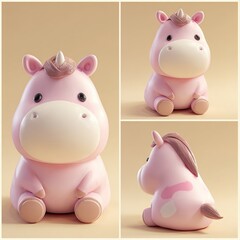 pink and white piggy bank