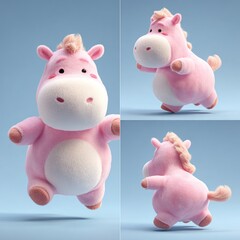 toy pigs isolated on white background